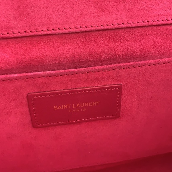Auth saint laurent fuchsia cocktail party clutch bag with box - Picture 7 of 8
